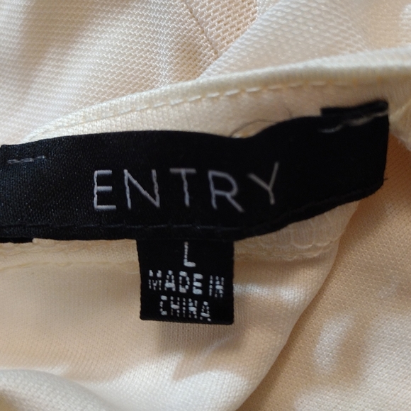 ENTRY Lace sheath Dress, long, drop back, spaghetti straps, Ivory,  Satin,  L - Picture 11 of 11